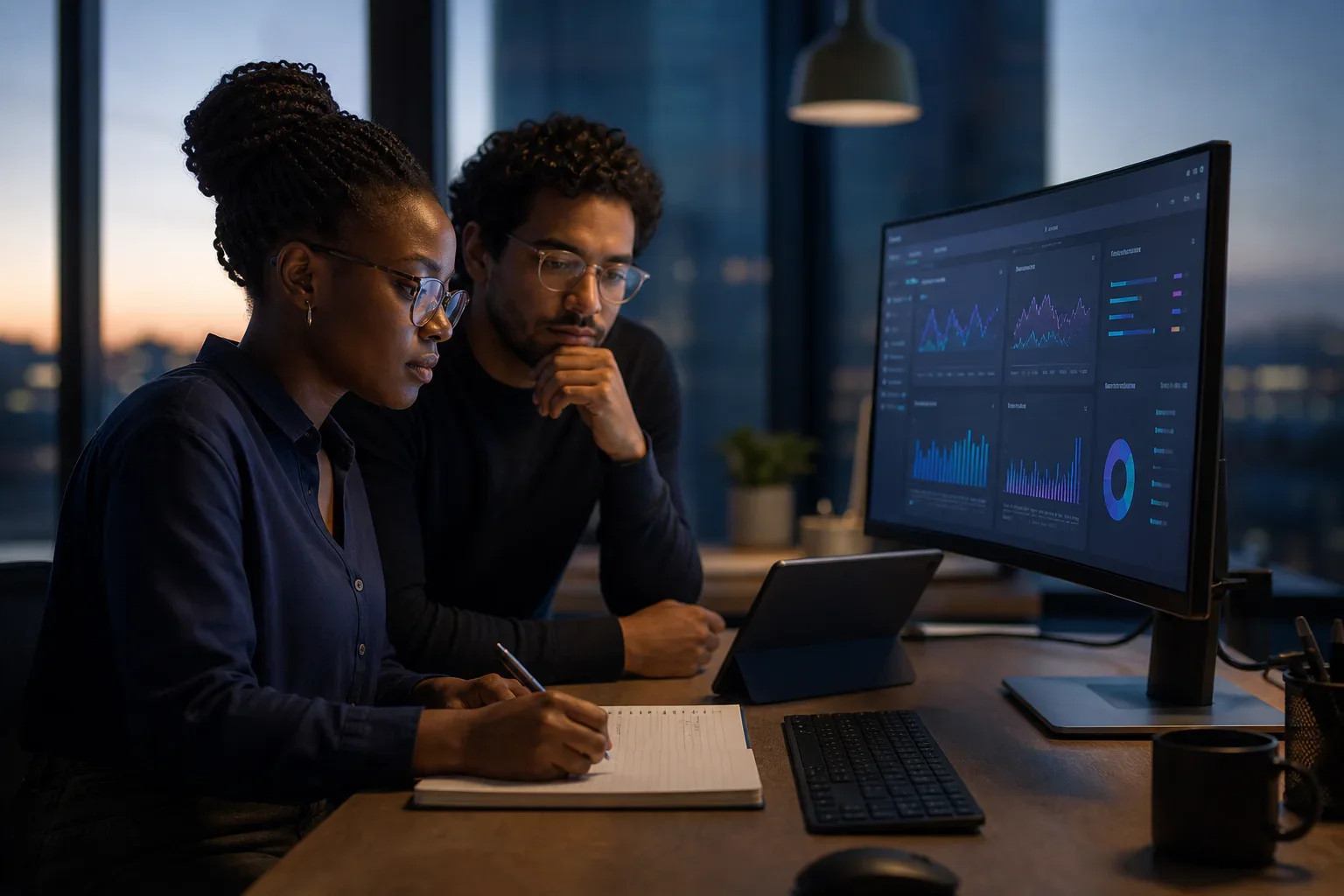 Engineering team reviewing a live system after launch