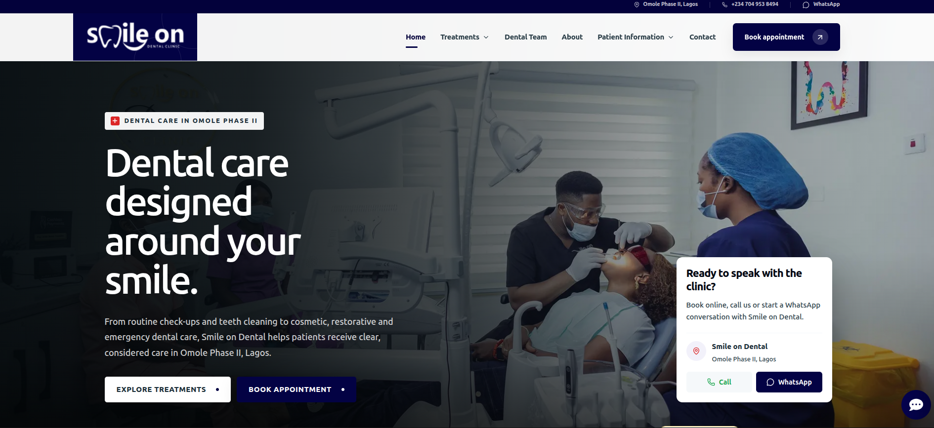 Smile On Dental Web Platform, project image 1