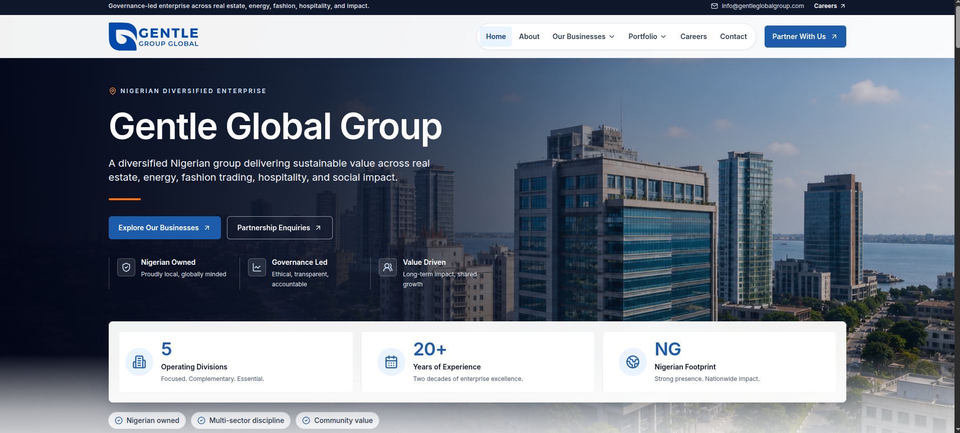 Gentle Global Group website