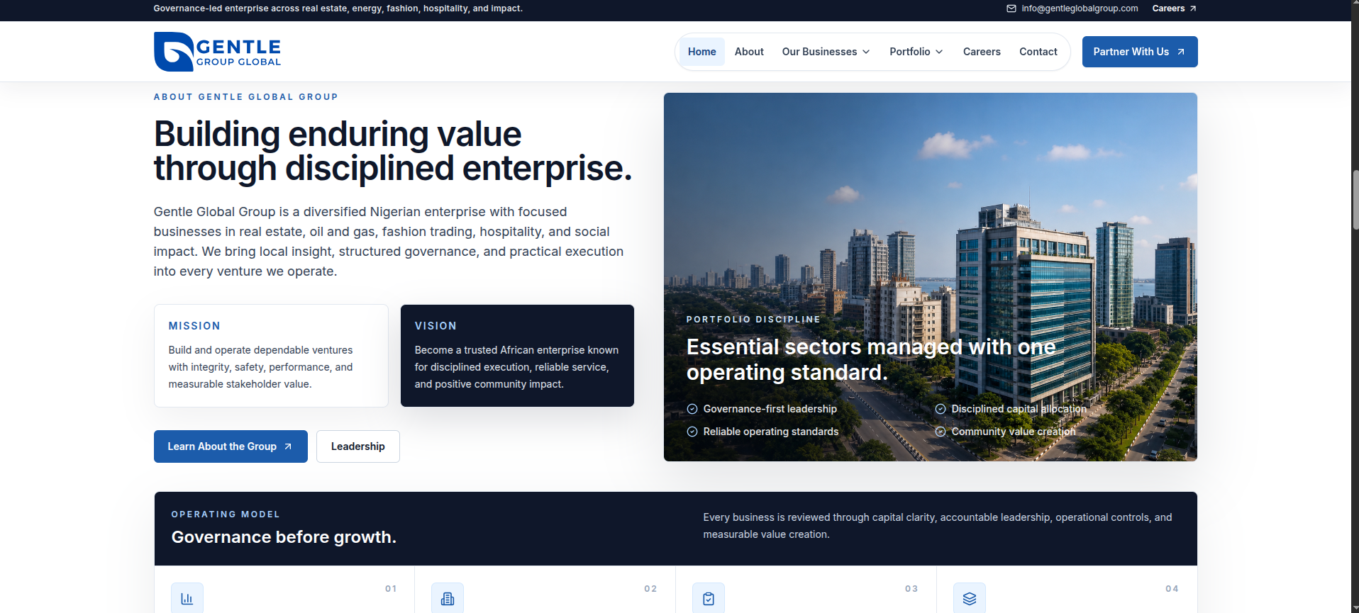 Gentle Global Group website, project image 3